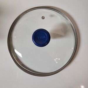 T-Fal 10 Inch Tempered Glass Replacement Lid with Blue Knob and Steam Vent